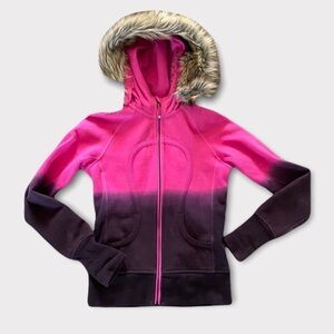 Lululemon  special edition Scuba hoodie removable fur hood zip sweatshirt